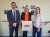 Glenn Carter, Head of RCSLT, Sharon Dowey MSP and Fiona Burnett